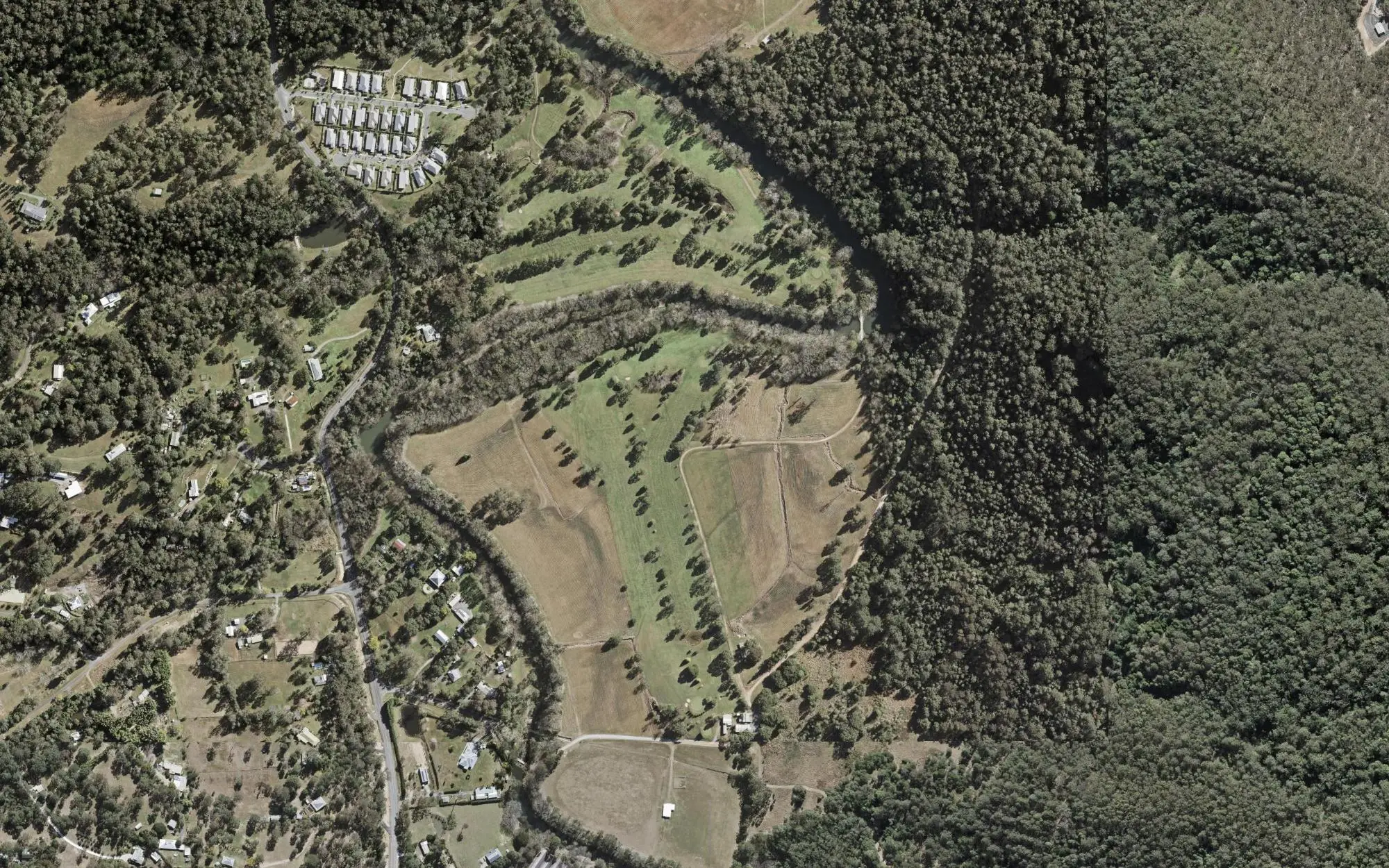 Aerial photo of Canungra Area Golf Club