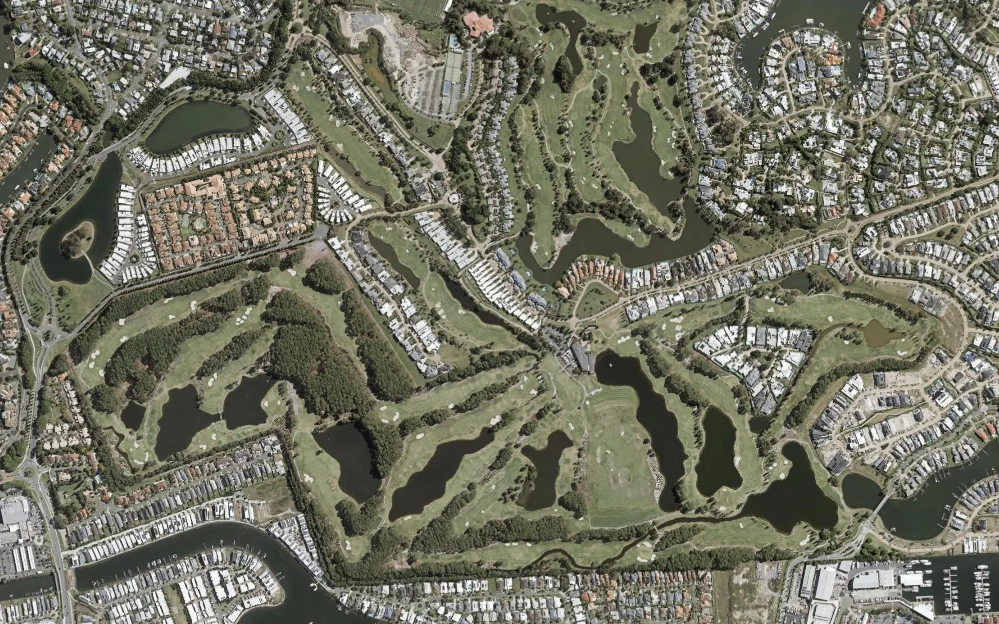 Aerial photo of Sanctuary Cove – The Pines